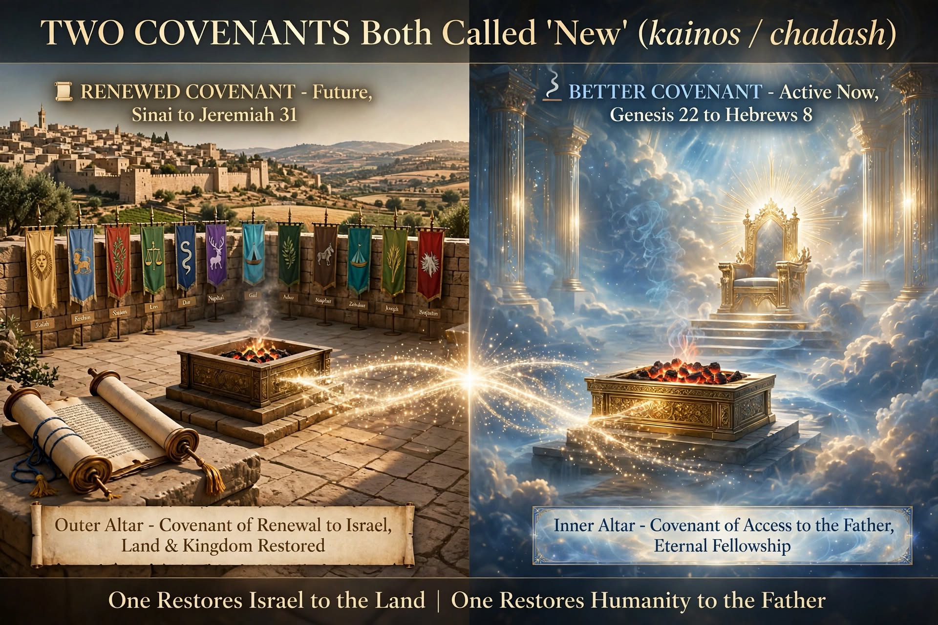 Post 4 — Two Covenants, One Messiah: The Temple’s Outer Altar Sinai Covenant and the Inner Altar Better Covenant
