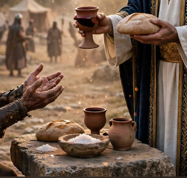 Melchizedek, offering, bread, wine, salt, covenant, Messiah, Mashiach, The Word